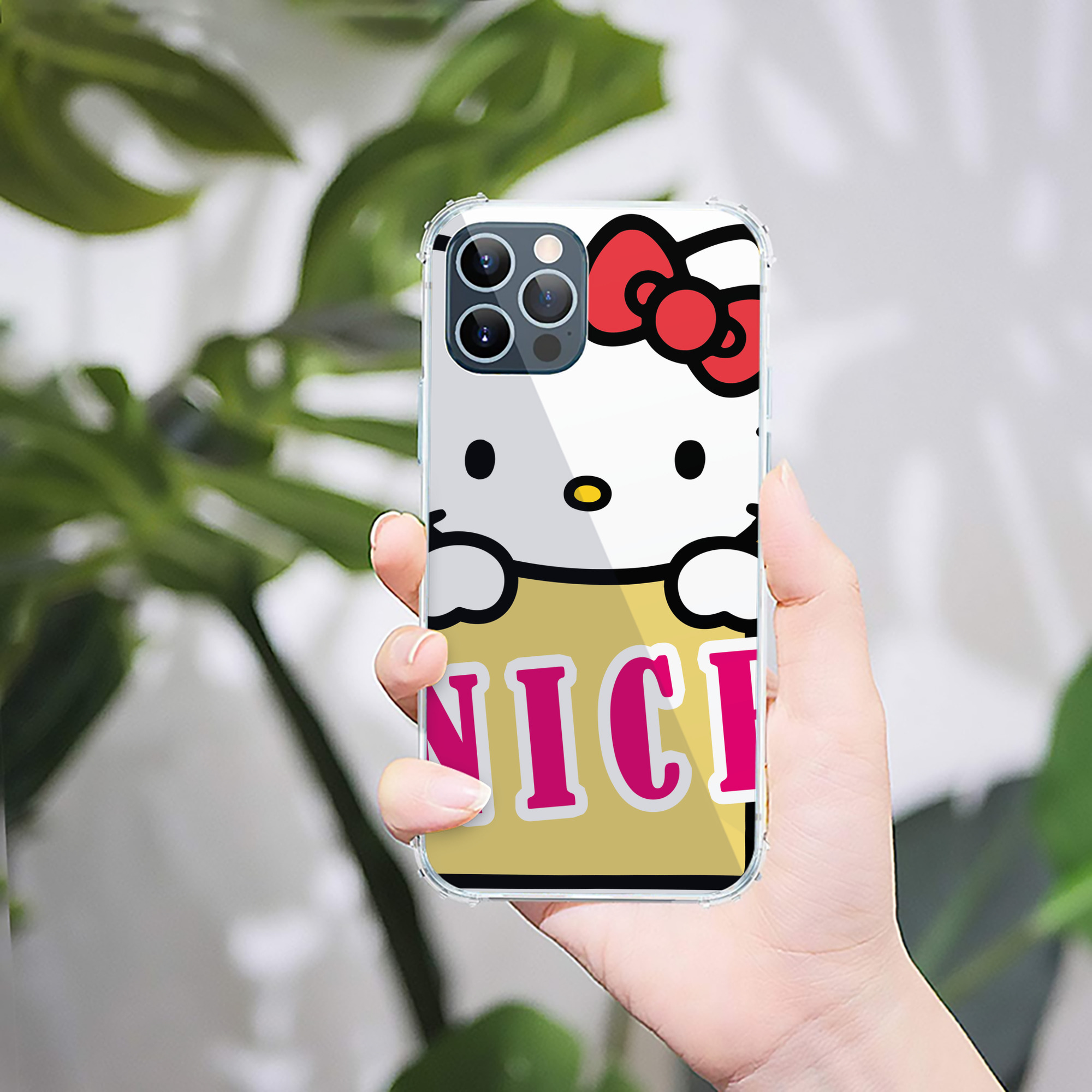 （画像用） Hello Kitty ハローキティ 【iPhone 12シリーズ対応】透明スマホケース（クリアソフトケース）